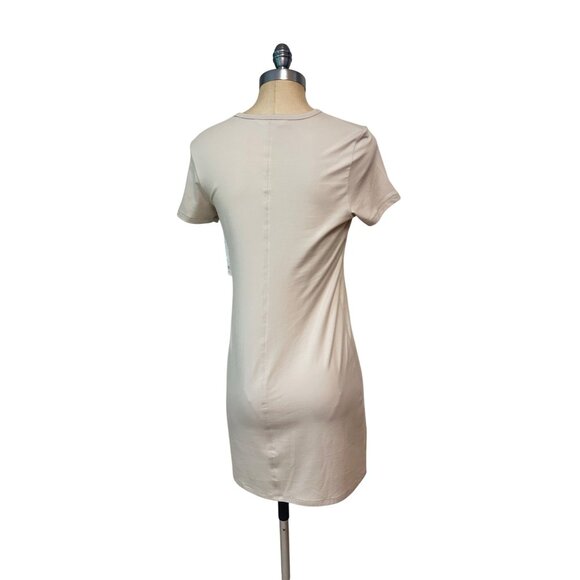 Athleta Essential Tee Dress Supima Cotton NWT Casual Size XS Cream Abalone - Picture 5 of 7